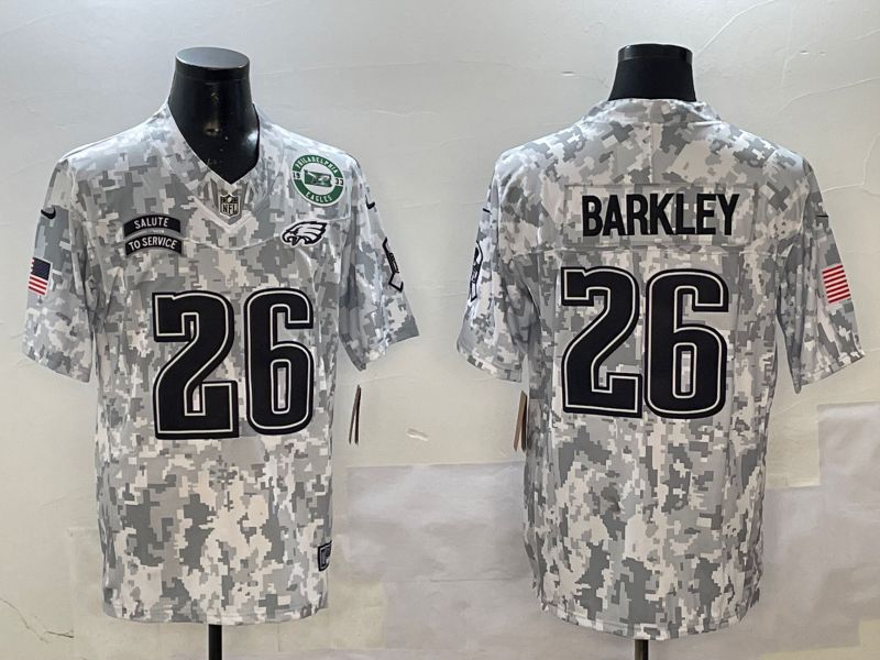 Men Philadelphia Eagles #26 Barkley Camo Nike 2025 Salute to Service Limited NFL Jersey style 4